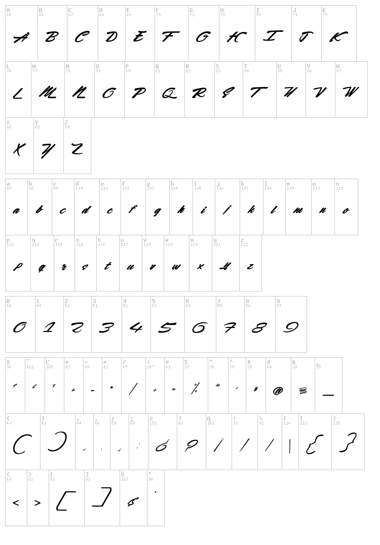 Rocking Season font map
